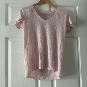Athleta Light Pink V-Neck T-Shirt